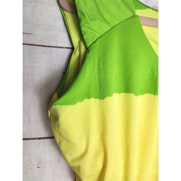 Club Style Yellow Lime Green Nightgown Dress - Size 12, Stretchy and Comfortable - Picture 13 of 15